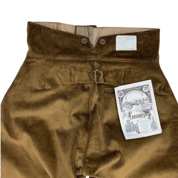 Laboureur Unisex Corduroy French Farm Pant EU/36 US/26 Hazelnut High Rise Barrel - Picture 8 of 12